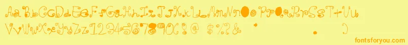 Crazycurlz Font – Orange Fonts on Yellow Background