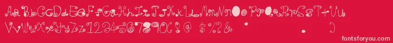 Crazycurlz Font – Pink Fonts on Red Background