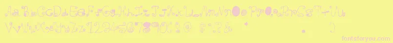 Crazycurlz Font – Pink Fonts on Yellow Background