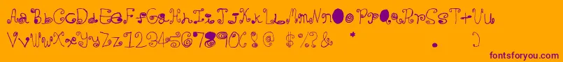Crazycurlz Font – Purple Fonts on Orange Background