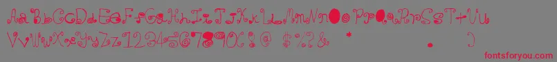 Crazycurlz-Schriftart – Rote Schriften auf grauem Hintergrund