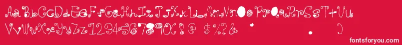 Crazycurlz-Schriftart – Weiße Schriften auf rotem Hintergrund