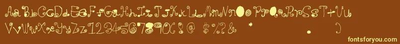 Crazycurlz Font – Yellow Fonts on Brown Background