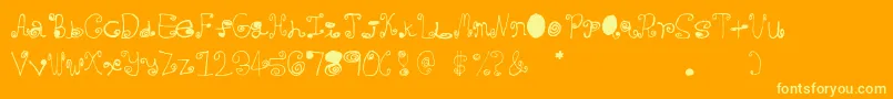 Crazycurlz Font – Yellow Fonts on Orange Background