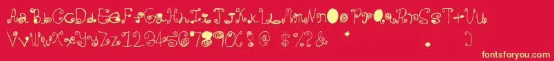 Crazycurlz Font – Yellow Fonts on Red Background