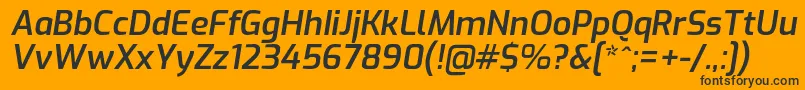 ExoSemibolditalic Font – Black Fonts on Orange Background