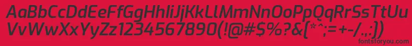 ExoSemibolditalic Font – Black Fonts on Red Background