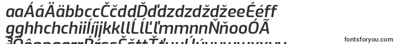 ExoSemibolditalic-Schriftart – slowakische Schriften