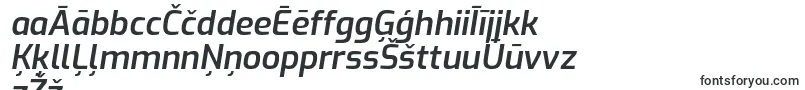 フォントExoSemibolditalic – ラトビアのフォント