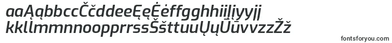 ExoSemibolditalic-Schriftart – litauische Schriften