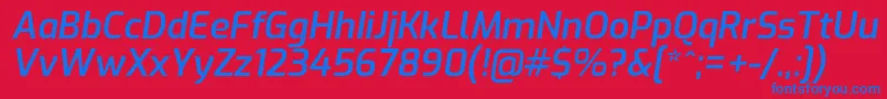 フォントExoSemibolditalic – 赤い背景に青い文字