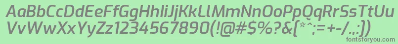 ExoSemibolditalic Font – Gray Fonts on Green Background