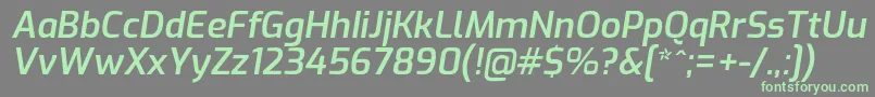 ExoSemibolditalic Font – Green Fonts on Gray Background