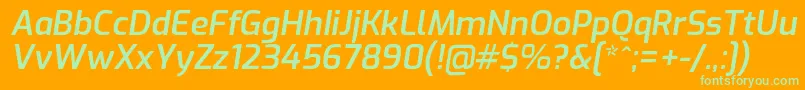 ExoSemibolditalic Font – Green Fonts on Orange Background