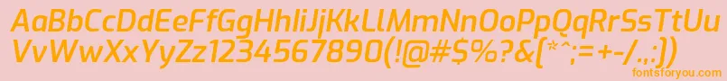 ExoSemibolditalic Font – Orange Fonts on Pink Background