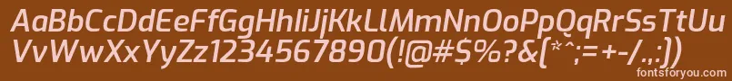 ExoSemibolditalic Font – Pink Fonts on Brown Background