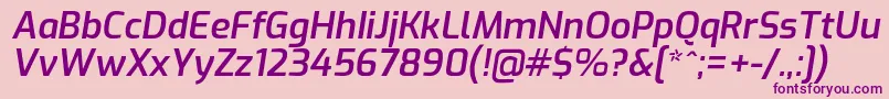 ExoSemibolditalic Font – Purple Fonts on Pink Background