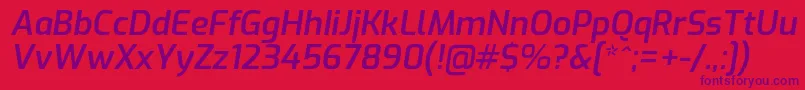ExoSemibolditalic Font – Purple Fonts on Red Background