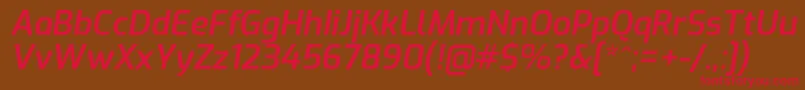 ExoSemibolditalic Font – Red Fonts on Brown Background