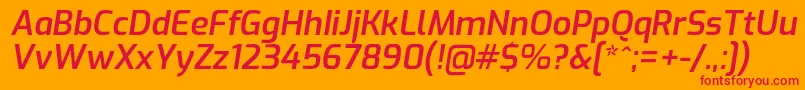 ExoSemibolditalic Font – Red Fonts on Orange Background