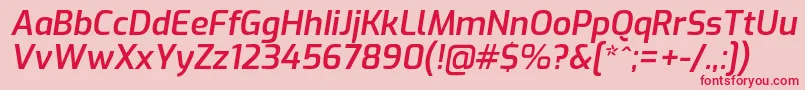 ExoSemibolditalic Font – Red Fonts on Pink Background