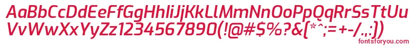 ExoSemibolditalic-Schriftart – Rote Schriften