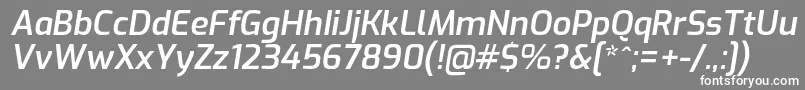 フォントExoSemibolditalic – 灰色の背景に白い文字