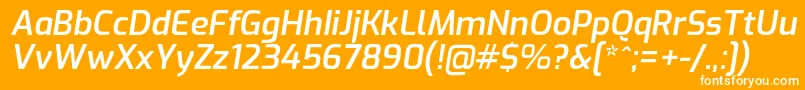 ExoSemibolditalic Font – White Fonts on Orange Background