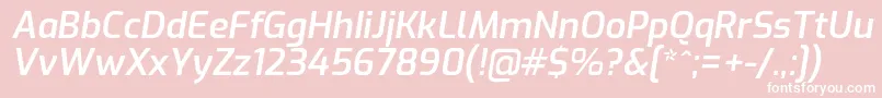 ExoSemibolditalic Font – White Fonts on Pink Background