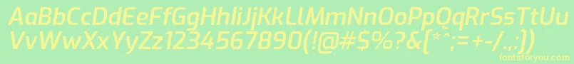 ExoSemibolditalic Font – Yellow Fonts on Green Background