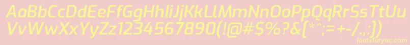ExoSemibolditalic Font – Yellow Fonts on Pink Background