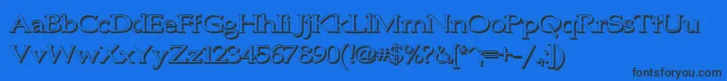 Jhunwest3D Font – Black Fonts on Blue Background