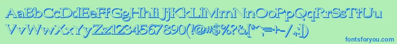 Jhunwest3D Font – Blue Fonts on Green Background