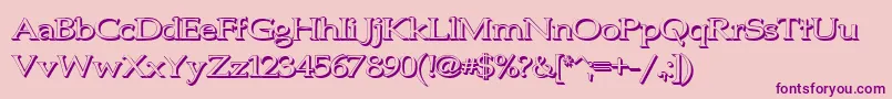 Jhunwest3D Font – Purple Fonts on Pink Background