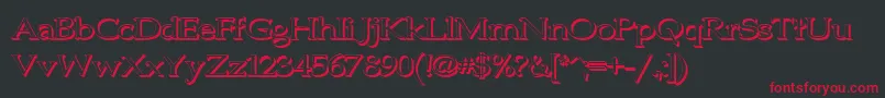フォントJhunwest3D – 黒い背景に赤い文字