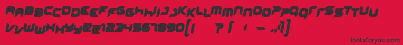 Miniskup-Schriftart – Schwarze Schriften auf rotem Hintergrund