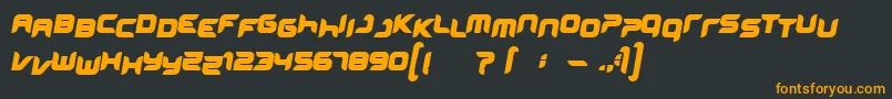 フォントMiniskup – 黒い背景にオレンジの文字