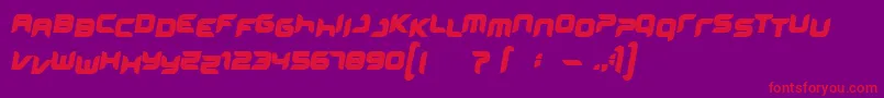 Miniskup-Schriftart – Rote Schriften auf violettem Hintergrund