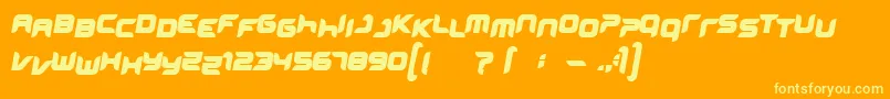 Miniskup Font – Yellow Fonts on Orange Background