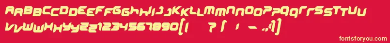 Miniskup Font – Yellow Fonts on Red Background