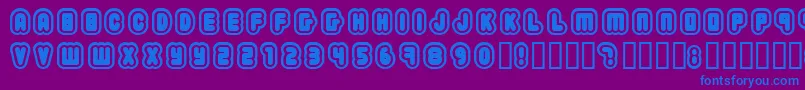 2203-Schriftart – Blaue Schriften auf violettem Hintergrund