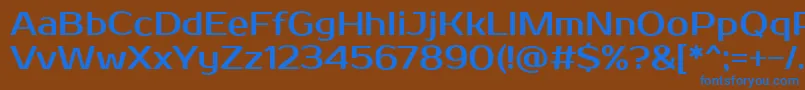 フォントProstooneRegular – 茶色の背景に青い文字