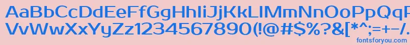 Fonte ProstooneRegular – fontes azuis em um fundo rosa