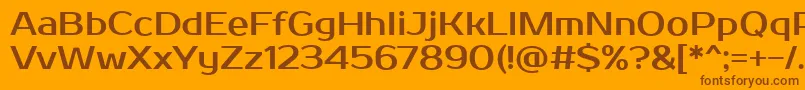 ProstooneRegular-Schriftart – Braune Schriften auf orangefarbenem Hintergrund