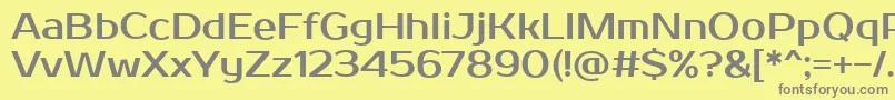 ProstooneRegular-Schriftart – Graue Schriften auf gelbem Hintergrund