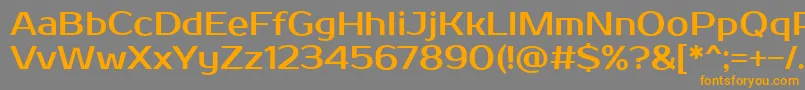 フォントProstooneRegular – オレンジの文字は灰色の背景にあります。