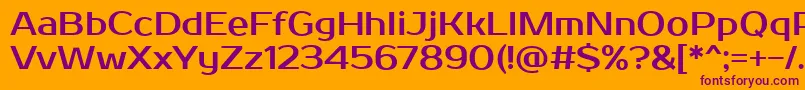 フォントProstooneRegular – オレンジの背景に紫のフォント