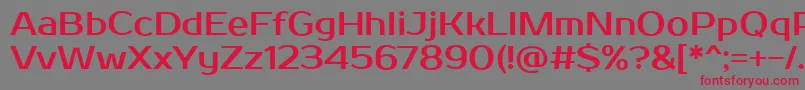 フォントProstooneRegular – 赤い文字の灰色の背景