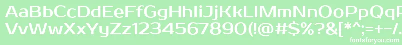 フォントProstooneRegular – 緑の背景に白い文字