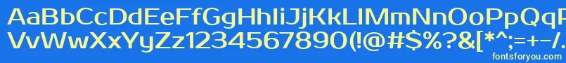 フォントProstooneRegular – 黄色の文字、青い背景
